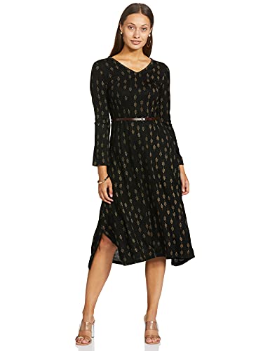 Image of Rangriti Maroon Acrylic Dress for Women