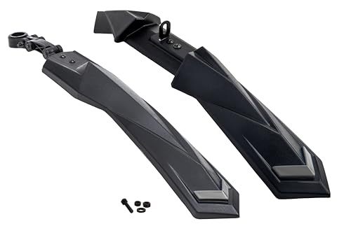 Image of Dark Horse Bicycle MX2 Fender Set, Suitable for 24 inch & 26 inch Inch Cycle, V-Brake Model, MTB & ATB Cycles, Durable Clamp Fitting New Mudguard for Cycles (Grey)