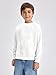 Haloumoning Boys Geometric Texture Sweatshirts Fashion Crewneck Long Sleeve Pullover Shirts 5-14 Years White