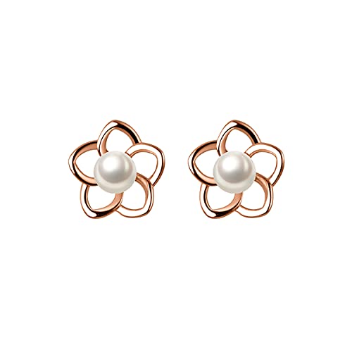 Reffeer Brincos de porca de prata de lei 925 maciça com pérolas pequenas para mulheres e adolescentes, Prata esterlina, Sem pedra preciosa