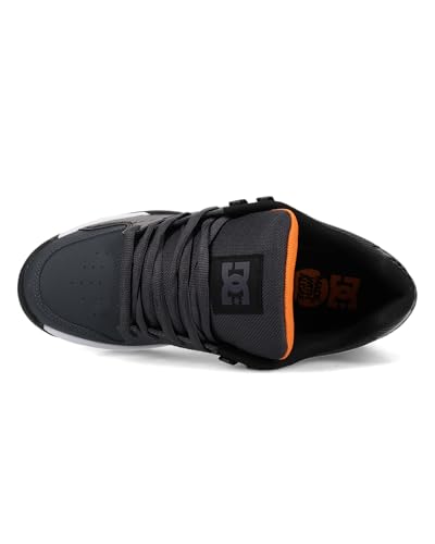 DC Men's Versatile Skate Shoe, Grey/Black/Orange, 8