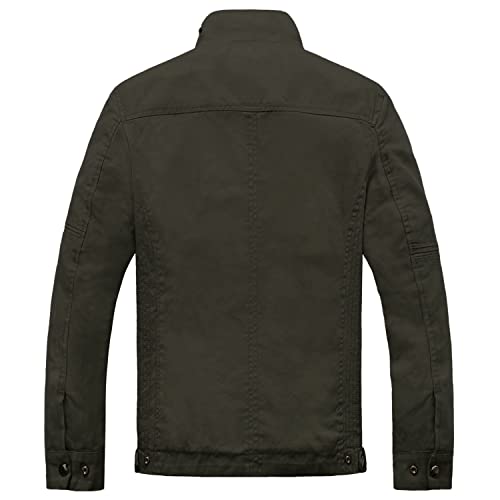 wantdo Men's Cotton Lightweight Jacket Military Jacket Casual Field Coat Windbreaker