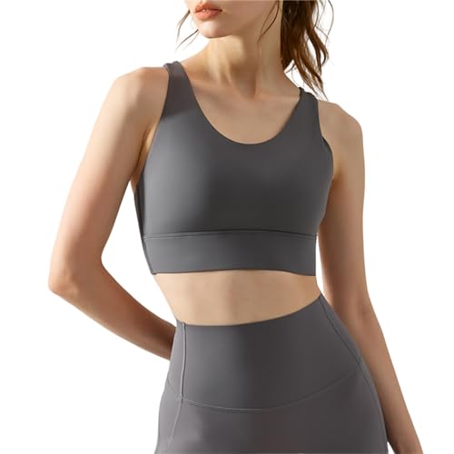 Sujetador de yoga con copas fijas anti-desplazamiento y diseño beautiful back