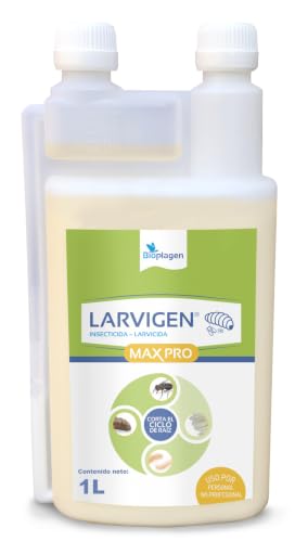 Insecticida Larvicida Concentrado 1L LARVIGEN MAX PRO | Cucarachas, Hormigas, Mosquitos, Arañas, Pulgas, Garrapatas, CIPERMETRINA con efecto en todas las fases del ciclo de vida