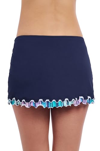 Profile by Gottex Harmony Navy Ruffle Trim Women’s Swim Skirt Summer Essential3