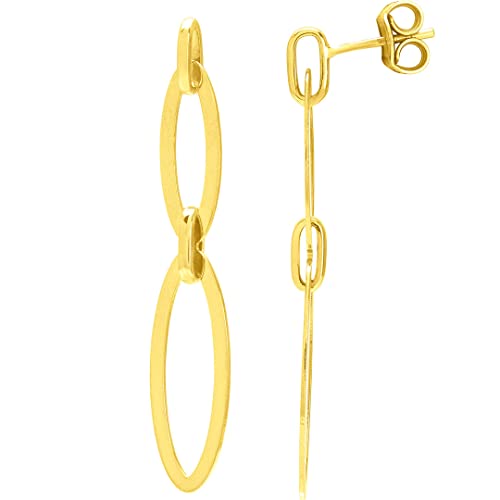 Boucles d'Oreilles Pendantes Maillon Or pour illuminer vos tenues de bureau et vos soirées