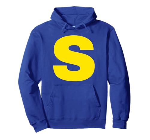 Letter S Funny Blue Chipmunk Matching Halloween Costume Pullover Hoodie