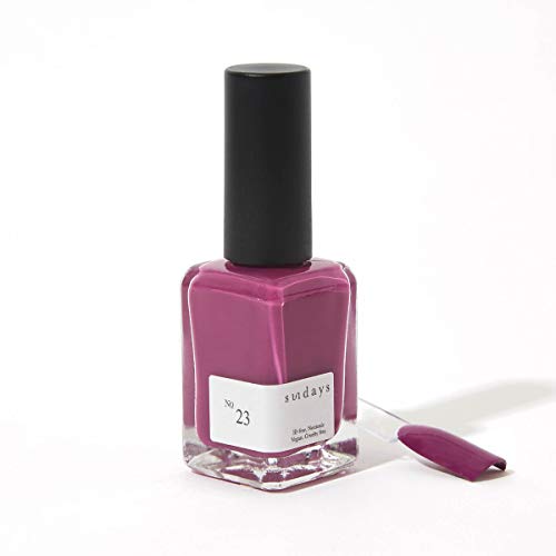 Sundays Non-Toxic Nail Polish, Glossy Shine Finish. No.23: Magenta Haze, Long Lasting, Vegan & Cruelty-Free, 1.7 oz