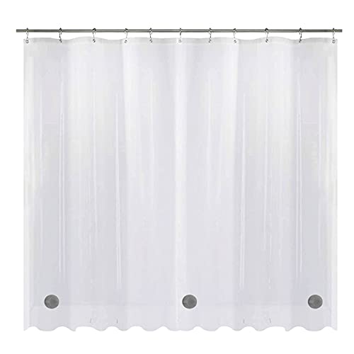 PEVA Shower Curtain Machine Washable Bathroom Durable Fabric Liner for Bathtub Family Use (clear, One Size)