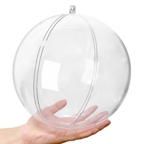 2 Pcs Extra Large Clear Ball Ornaments,7.8 Inches Fillable Christmas Balls,Clear Plastic Fillable Ornaments Ball,Separate Transparent Christmas Balls For Diy Crafts Christmas Wedding Party Decor