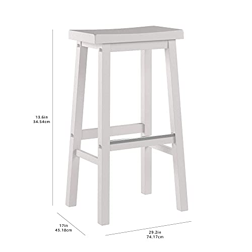 Amazon Basics Solid Wood Saddle-Seat Kitchen Counter Barstool, 29-Inch Height, White - Set Of 2 #TOP7