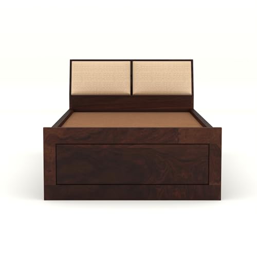 Image of Solid Sheesham Wooden Bed 6X4 Bed Single Bed Without Storage for Bedroom - Single Cot Wooden BedSingle Size for Living Room Guest Room - 12 Month Warranty (John Walnut)