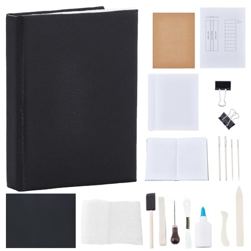 WEBEEDY DIY Bookbinding Kit Hardcover Coptic Stitch Book Binding Set for Beginners, Complete Bookbinding Starter Set with Instruction, Thread, Needles, Papers for Book Arts Bookish Gift
