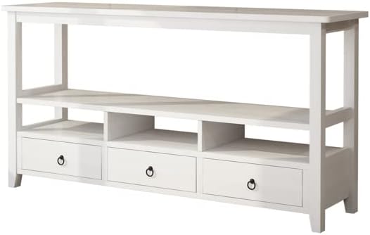 Miniatura 7 de Mesa consola de 58 pulgadas con 3 cajones, mesa de entrada con estantes de almacenamiento, mesa de sofá estrecha de entrada larga, soporte de TV