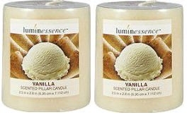Luminessence Set of 2 Vanilla Scented Pillar Candles