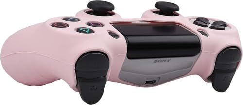 Image of RALAN Pink Controller Skins for PS4, Silicone Controller Cover Skin Protector Compatible with PS4 Slim /PS4 Pro Controller (Pink Pro Thumb Grip x 6,Skull Cap Grip x 2)(Camouflage +White