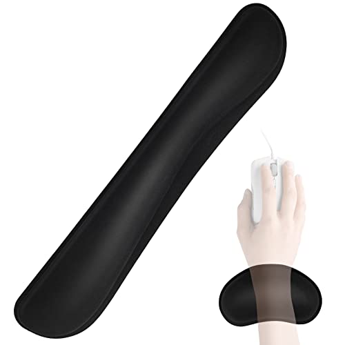 Uootach Reposamuñecas para Teclado y Ratón, reposamanos Almohadilla de silicona, alfombrilla de ratón de espuma viscoelástica, antideslizante, ergonómico, para aliviar el dolor de manos y muñecas