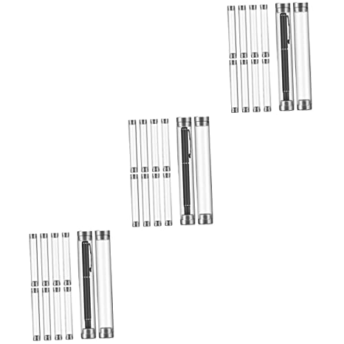Conteneurs compacts pour rangement stylo bille acrylique : étuis cylindriques transparents bureau