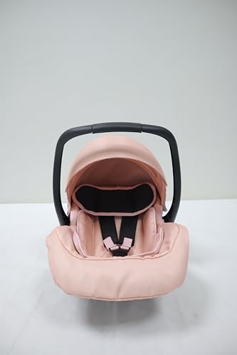 Dolly Tots Puppen-Autositz in Pink & Schwarz | Reise-Autositz für Puppen mit Stauraum | Puppen-Autositz & Reisesitz | Pinker Puppensitz mit geometrischem Design | Puppenwagen, Buggy & Puppenzubehör fü – Bild 3