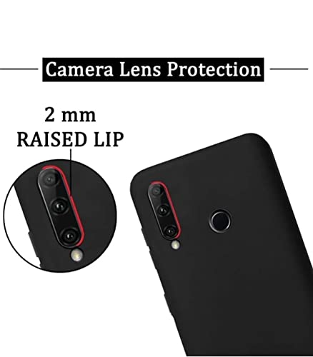 Image of Mobile Back Cover Case for Honor 20I, Hry-Tl00T, Hry-Al00Ta (Silicone Case|CameraProtection|Black SC1510)