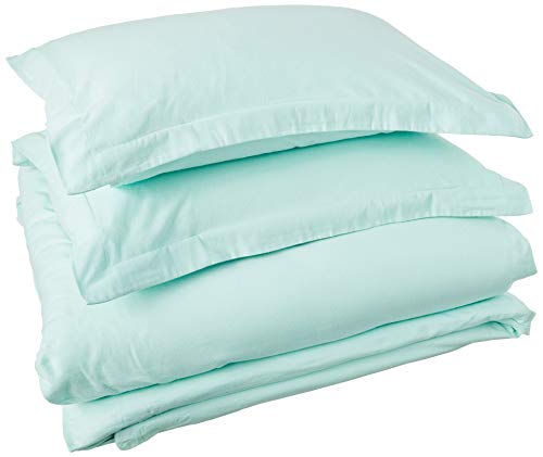 Pointehaven Flannel Oversized Duvet Set, Full/Queen, Aqua