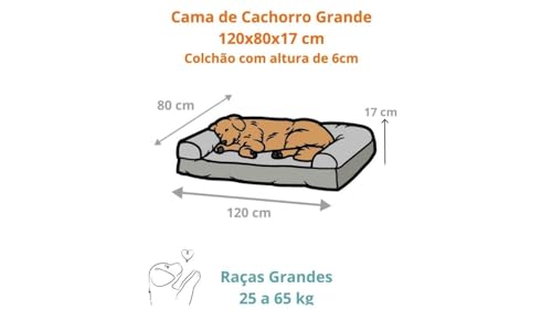Cama Sofá Pet Grande 120x80x17cm 100% Acquablock e Resistente - Escolha a Cor - Pet Querido (TERRACO