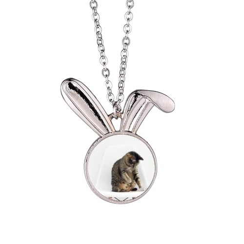 Collier chat et lapin pendentif idée cadeau anniversaire pour femme passionnée