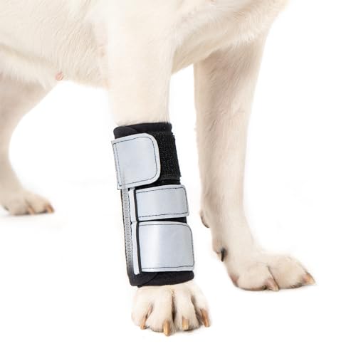Image of Avont Dog Front Leg Brace, Wrist Compression Wrap Sleeve, Protects Wounds Prevents Licking Help Recover from Injuries Sprains and Arthritis -1 PCS(M)