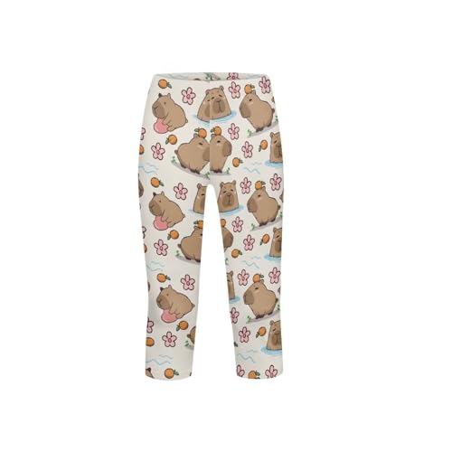 Kids Yoga Pants for Girls Printed Athletic Leggings with Elastic Waistband Soft Workout Running Yoga Active Leggings