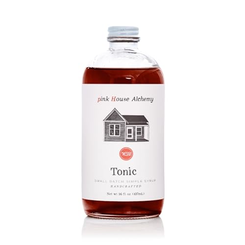 Image of Pink House Alchemy Tonic Simple Syrup, 16 oz, Handcrafted, All-Natural | Artisan Adult Beverage-and-Tonic Mixer, Quinine, Small-Batch