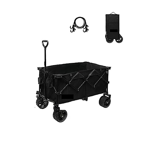 Carretilla plegable tipo carrito para camping, portátil y multifuncional con asa ajustable, gran capacidad y ruedas de goma silenciosas miniatura 1