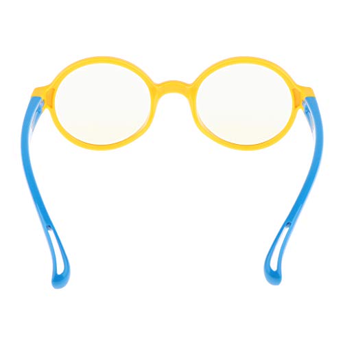 Serenable Kid Blue Light Glasses Com Strap Computer E Gamer Eyewear Anti UV Glasses - Amarelo + Azul