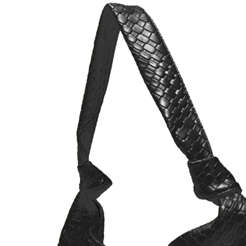 Image of Woven Hobo Bags for Women Soft PU Leather Slouchy Bag Large Capacity Woven Leather Handbag Knotted Handle Slouchy Tote Purses