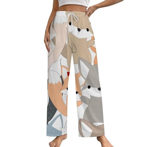 Vêtement pantalon de nuit femme renard de dessin animé taille S bas de pyjama