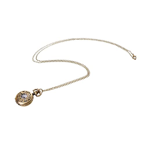 Reloj colgante Gousset Flower mini con cadena de collar vintage 4