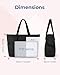 BAGSMART Large Tote Bag For Women, Travel Shoulder Bag Top Handle Handbag with Yoga Mat Buckle for Gym, Work, Travel(Black, Large