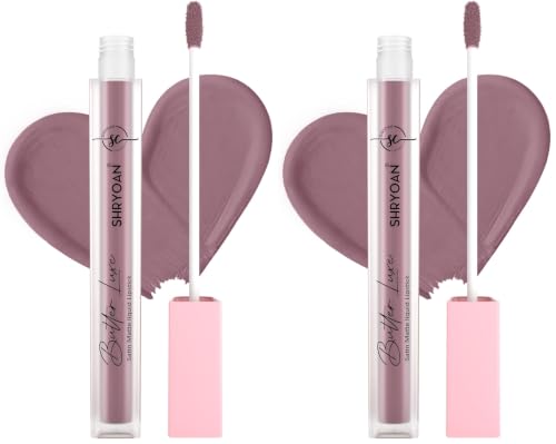 Image of Shryoan Butter Luxe Satin Matte Liquid Lipstick | Ultra Pigmented, Long-Lasting, Non-Transfer Formula, Smooth Lip Color, Weightless Finish, Silky Matte Finish (6ml) (Shade 14) (Pack of 2)