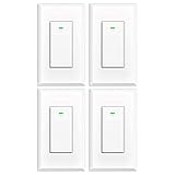 Smart Light Switch, Wifi Light Switch No Hub Required, Phone Remote Control Wireless Decora Switch, Requires Neutral Wire, Timing Schedule, Compatible with Alexa and Google Home Kuled K36 (4pack)