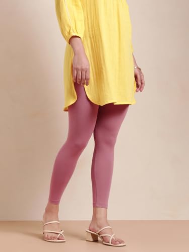 Image of TWIN BIRDS Super Stretchable Cotton Elasthane Fabric Ankle Length Leggings for Women