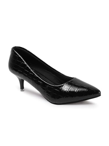 Image of Carlton London Women Stylish Slipon Pump Shoes with Stiletto Heels, Pointed Toe I Perfect for Office, Party and Formal Occassions