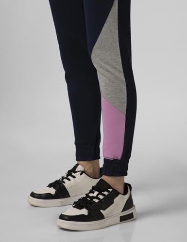 Image of FYLTR Women's Winter Assymetric Colourblock Joggers with Elasticated Waistband & Contrast Drawcord | Trackpants for Women | Winter Joggers for Women
