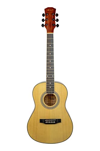 Vault Traveller 1/2-Size 36-Inch Dreadnought Acoustic Guitar - Natural Bundle With Gig Bag, Tuner, Strap, Strings, String Winder, Picks, Austin Bazaar Instructional Dvd, And Polishing Cloth #TOP1