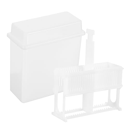 BELLIFFY 1 Set Slide Rack Cool Gadgets Microscope Slides for Drain Rack Storage Holder Microscopes with Slides Prepared Microscope Slides Microscope Accessory Lab Plastic White