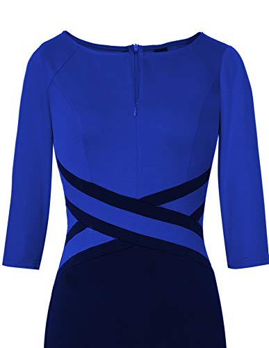 Image of VFSHOW Womens Work Business Casual 3 /4 Sleeve Slimming Fitted Front Zipper Crisscross Waist Office Party Pencil Sheath Dress