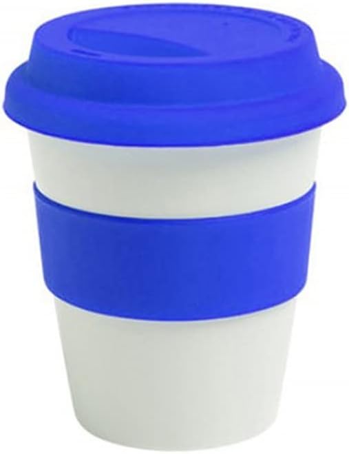 Reusable Heat Insulated Travel Mugs Tea Coffee Travel Mug Cup with Non-slip Sleeve and Silicone Lid(D)