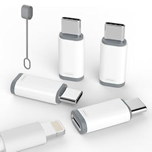 Paquete de 4 adaptadores Lightning a USB C para iPhone 15/16/17 Pro/17 Pro Max, para cargador de iPhone 17/16, accesorios 17/16, carga rápida y transferencia de datos, cable conector de