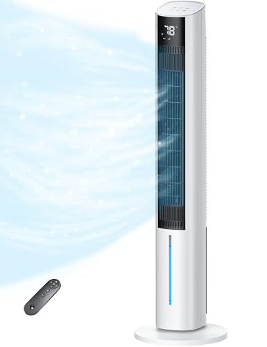 AEROZY Windowless Portable Air Conditioner, 45.4" Evaporative Cooler with Remote for Room No Window, Digital Display, 12H Timer, Quiet Cooling Fan for Bedroom and Indoor Use