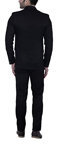 Image of hangup Men's Synthetic Notch Lapel LM Suit Blue Tuxedo 38