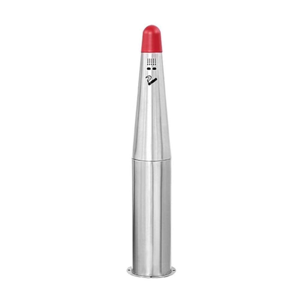 Stand ashtray Ash Pillar Can Be Fixed Stainless Steel Outdoor Public Vertical Cigarette Butt Column Pillar(Silver)