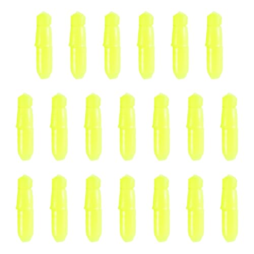 Sarini Lot de 20 connecteurs élastiques pour canne à pêche, bouchons de ligne, connecteurs de perles élastiques creuses pour canne à pêche (jaune 16,4 x...